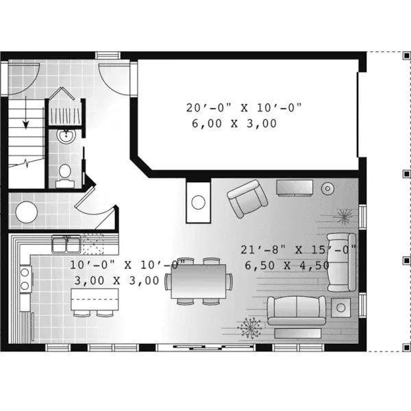 First Floor - Saddlery Saltbox Home 032D-0957 - Shop House Plans and More