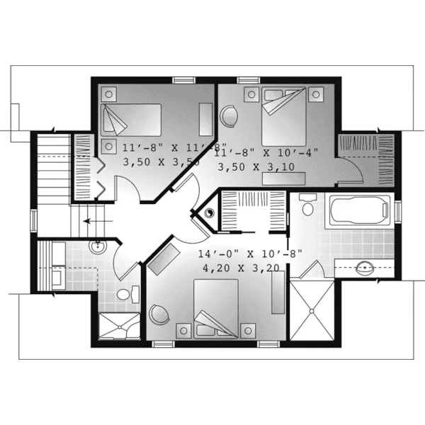 Second Floor - Saddlery Saltbox Home 032D-0957 - Shop House Plans and More