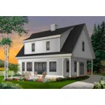 Front of Home - Saddlery Saltbox Home 032D-0957 - Shop House Plans and More