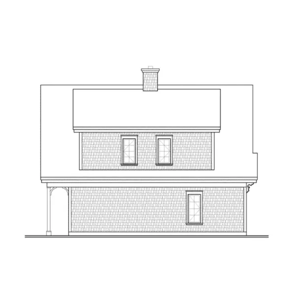 Rear Elevation - Saddlery Saltbox Home 032D-0957 - Shop House Plans and More