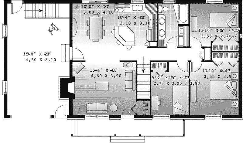 First Floor - Prairie Song Ranch Home 032D-0962 - Shop House Plans and More