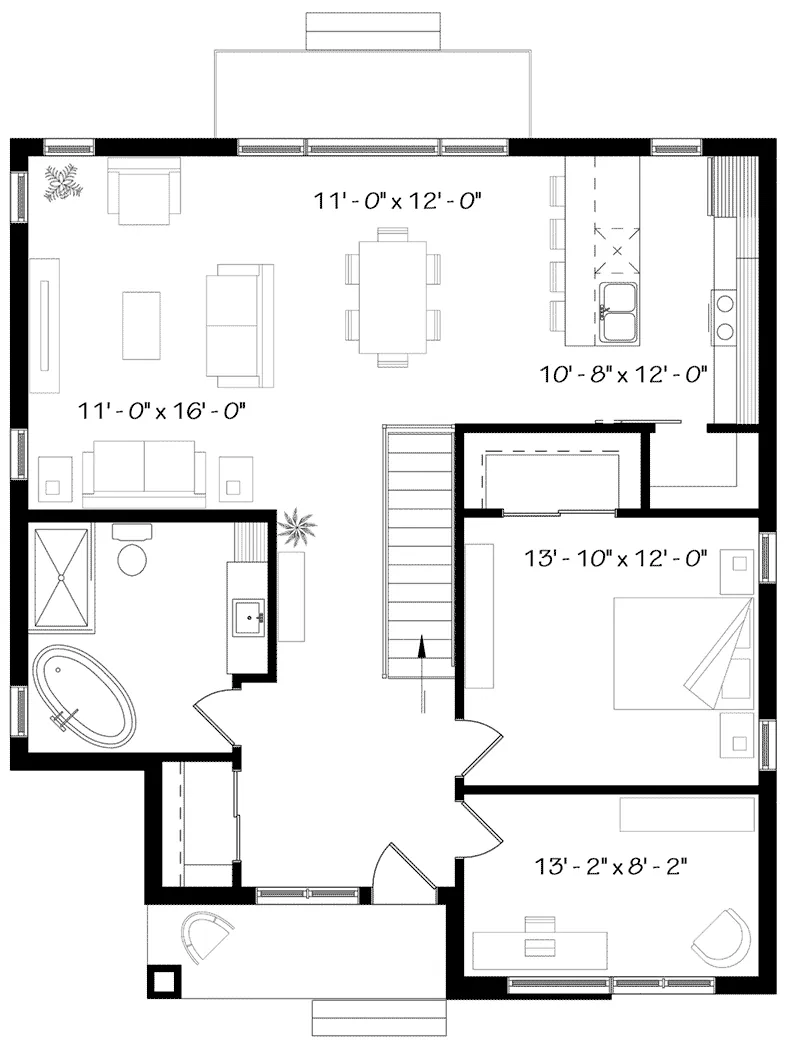 Prairie House Plan First Floor - Camille Hill 032D-0963 - Search House Plans and More