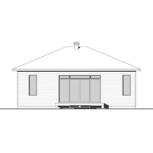 Prairie House Plan Rear Elevation - Camille Hill 032D-0963 - Search House Plans and More