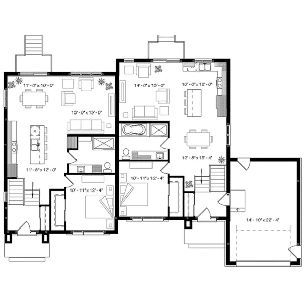 First Floor - Paris Multi-Family Home 032D-0964 - Shop House Plans and More