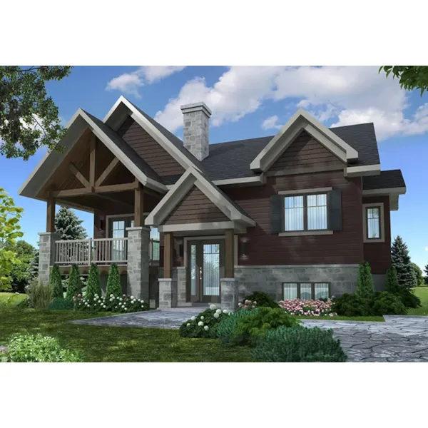 Front of Home - Lakewood Bay Cabin Style Home 032D-0966 - Shop House Plans and More