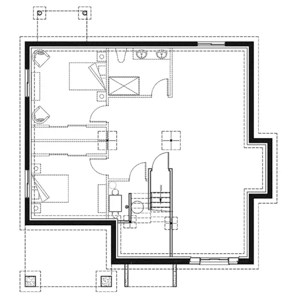 Lower Level Floor - Lakewood Bay Cabin Style Home 032D-0966 - Shop House Plans and More