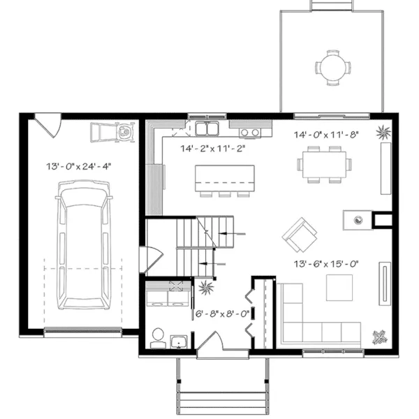 First Floor - Altair Hill Modern Split-Level Home 032D-0968 - Search House Plans and More