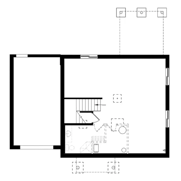 Lower Level Floor - Altair Hill Modern Split-Level Home 032D-0968 - Search House Plans and More