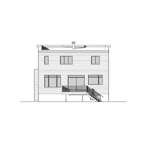 Rear Elevation - Corbusier Modern Home 032D-0970 - Search House Plans and More