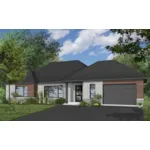 Front of Home - Eve Contemporary Ranch Home 032D-0976 - Search House Plans and More