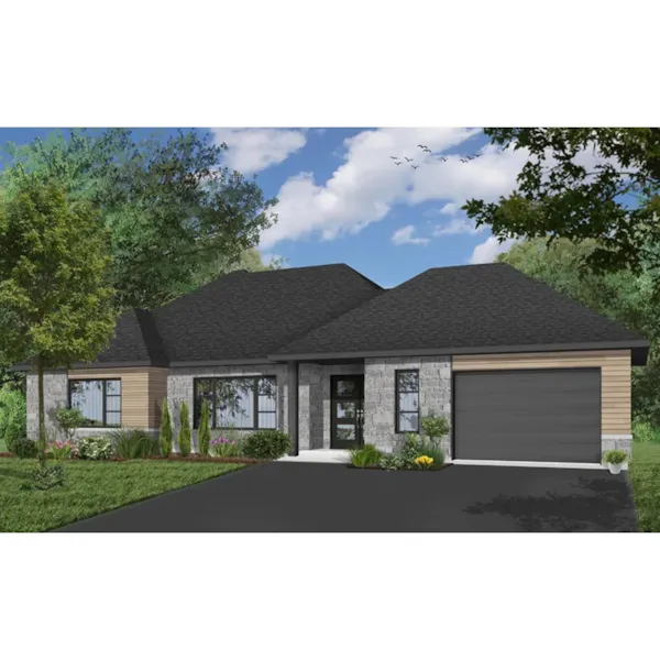 Front Photo 03 - Eve Contemporary Ranch Home 032D-0976 - Search House Plans and More