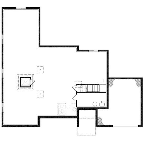 Lower Level Floor - Eve Contemporary Ranch Home 032D-0976 - Search House Plans and More