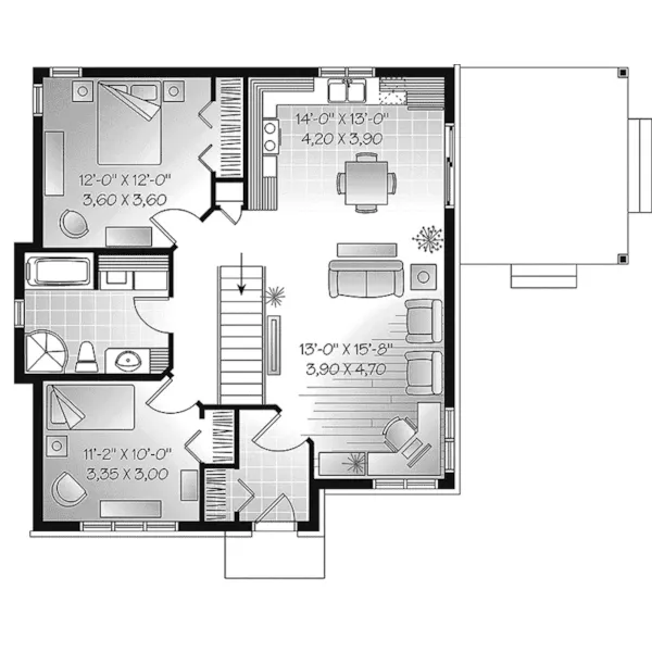 First Floor - Maryann Contemporary Cottage 032D-0982 - Shop House Plans and More