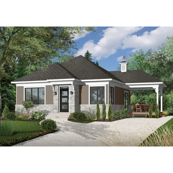 Front of Home - Maryann Contemporary Cottage 032D-0982 - Shop House Plans and More