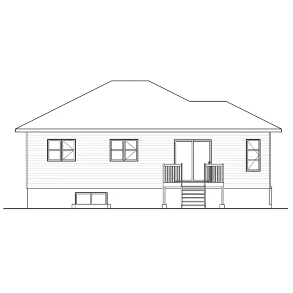 Rear Elevation - Mainville Road Small Home 032D-0983 - Shop House Plans and More