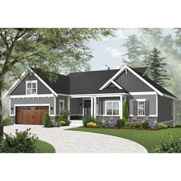 Front Photo 02 - Palmgrove Stucco Sunbelt Home 032D-0986 - Shop House Plans and More