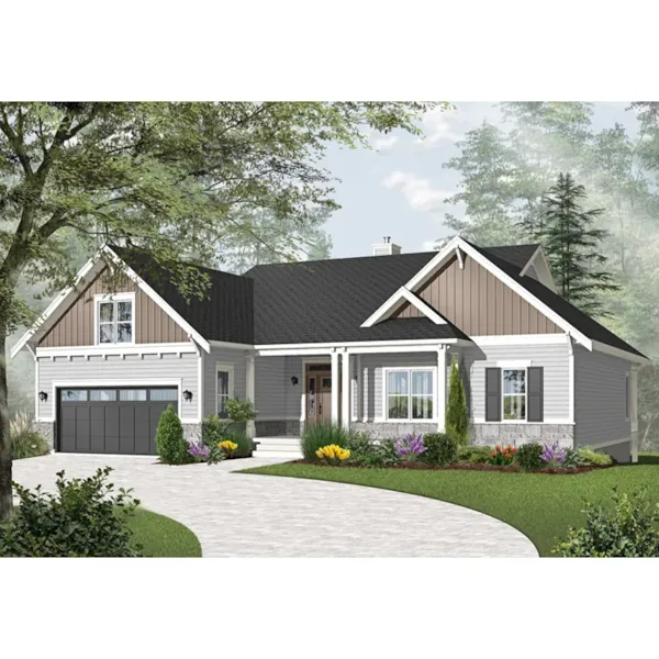 Front Photo 03 - Palmgrove Stucco Sunbelt Home 032D-0986 - Shop House Plans and More