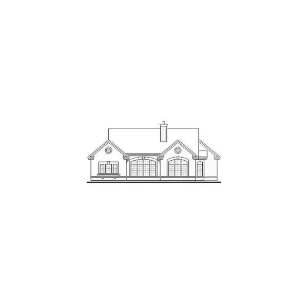 Rear Elevation - Palmgrove Stucco Sunbelt Home 032D-0986 - Shop House Plans and More