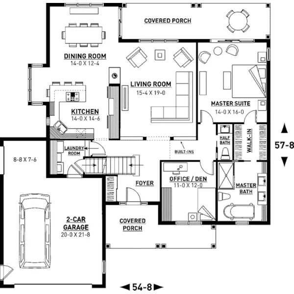 First Floor - Aldergrove Ranch Home 032D-0987 - Search House Plans and More