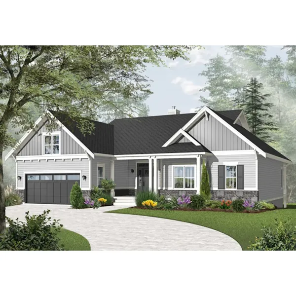 Front of Home - Aldergrove Ranch Home 032D-0987 - Search House Plans and More