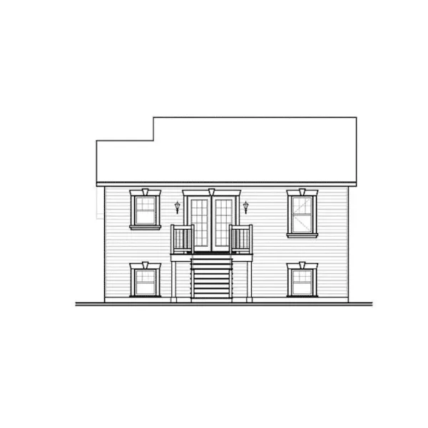 Rear Elevation - Leighton Lane 032D-0989 - Shop House Plans and More