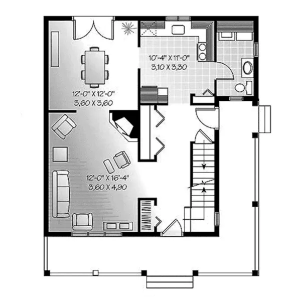 First Floor - Calhoune Bungalow Style Home 032D-0992 - Search House Plans and More