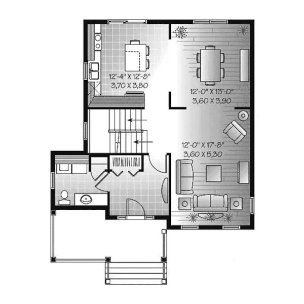 First Floor - Willow Lane Country Home 032D-0993 - Shop House Plans and More