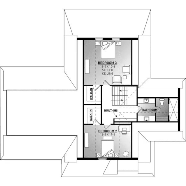 Second Floor - Louisia Two-Story Home 032D-0994 - Shop House Plans and More