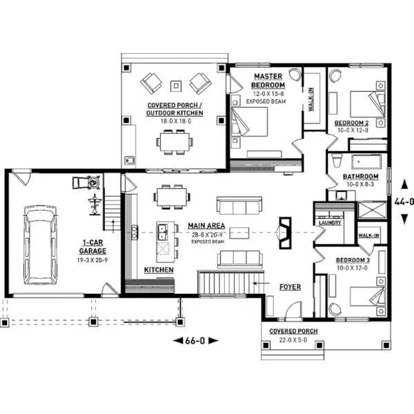 First Floor - Olympe Row Modern Home 032D-1000 - Shop House Plans and More