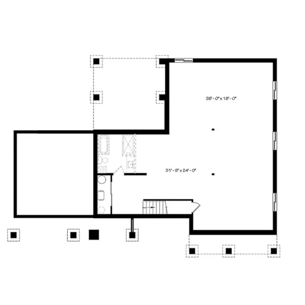 Lower Level Floor - Olympe Row Modern Home 032D-1000 - Shop House Plans and More