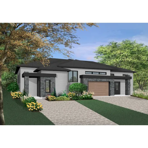 Front Photo 02 - Sanford Point Modern Duplex 032D-1002 - Shop House Plans and More