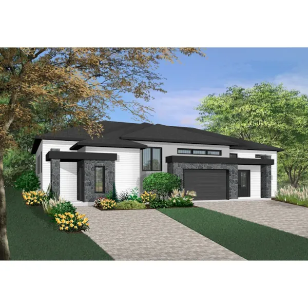 Front Photo 03 - Sanford Point Modern Duplex 032D-1002 - Shop House Plans and More