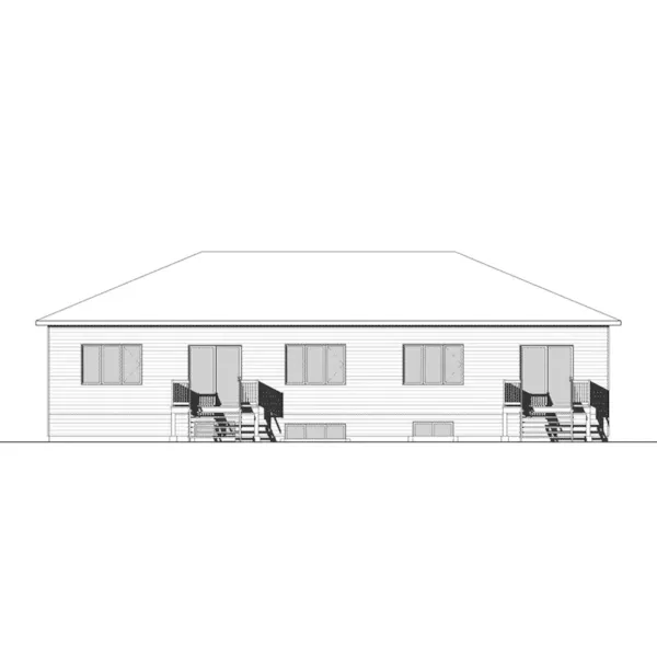 Rear Elevation - Sanford Point Modern Duplex 032D-1002 - Shop House Plans and More