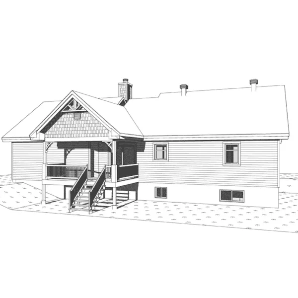 Rear Elevation - Barrington Bay Craftsman Home 032D-1003 - Search House Plans and More