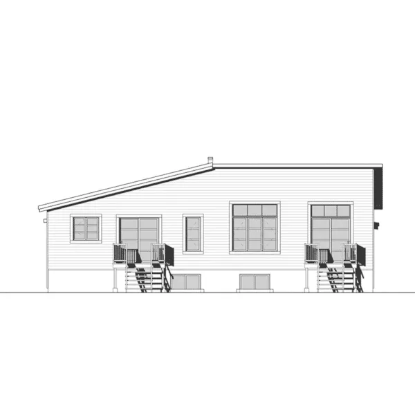 Rear Elevation - Lucinda Bay Multi-Family Home 032D-1009 - Shop House Plans and More