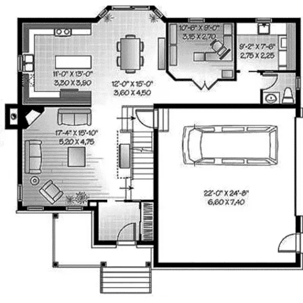 First Floor - Kensington Bay Traditional Home 032D-1013 - Search House Plans and More