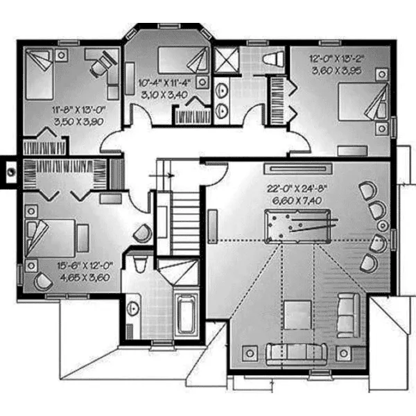 Second Floor - Kensington Bay Traditional Home 032D-1013 - Search House Plans and More