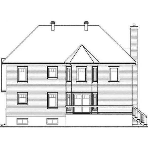 Rear Elevation - Kensington Bay Traditional Home 032D-1013 - Search House Plans and More