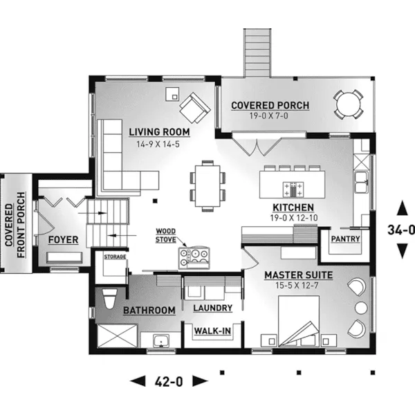 Modern House Plan First Floor - Acadia Bay Modern Home 032D-1019 - Shop House Plans and More