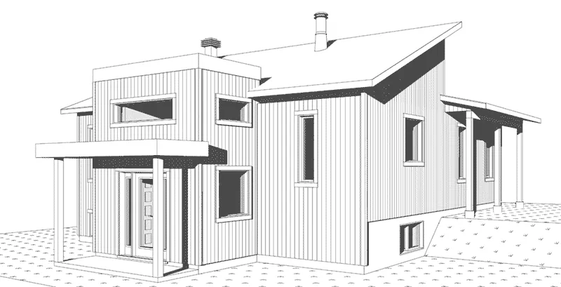 Modern House Plan Left Elevation - 032D-1019 - Shop House Plans and More