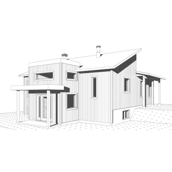 Modern House Plan Left Elevation - Acadia Bay Modern Home 032D-1019 - Shop House Plans and More