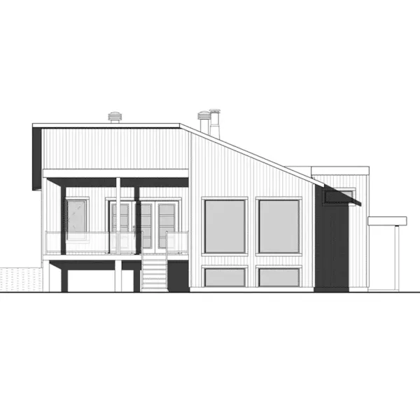 Modern House Plan Rear Elevation - Acadia Bay Modern Home 032D-1019 - Shop House Plans and More