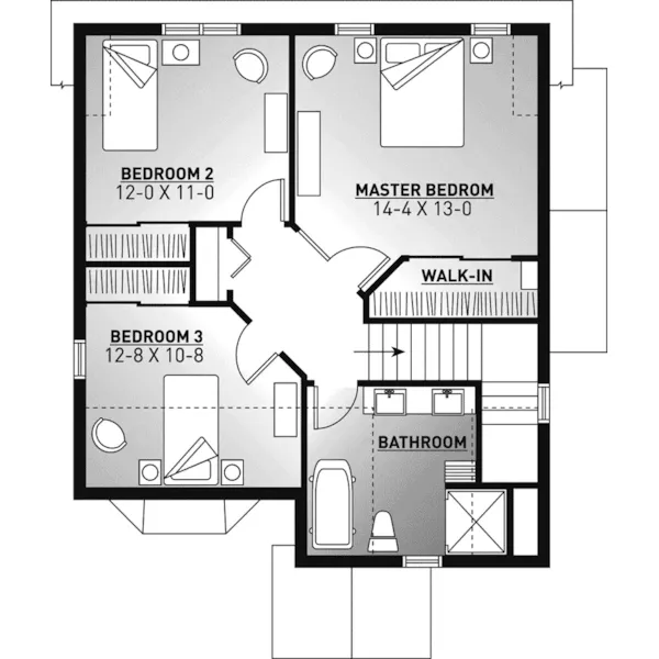 European House Plan Second Floor - 032D-1020 - Shop House Plans and More