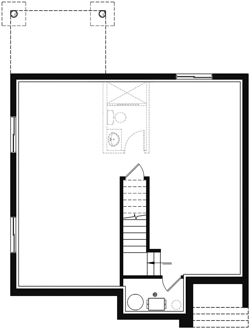 Contemporary House Plan Basement Floor - Armand Modern Two-Story Home 032D-1021 - Search House Plans and More