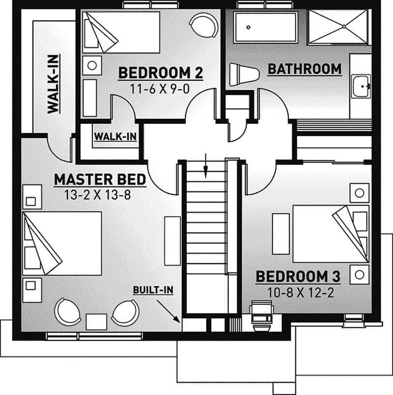 Contemporary House Plan Second Floor - Armand Modern Two-Story Home 032D-1021 - Search House Plans and More