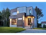 Contemporary House Plan Front Night Photo - Armand Modern Two-Story Home 032D-1021 - Search House Plans and More