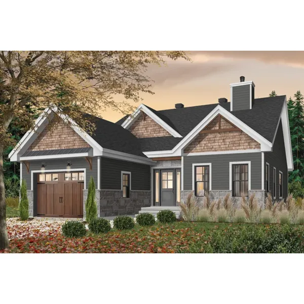 Craftsman House Plan Front of Home - Gallina Pass Craftsman Home 032D-1025 - Shop House Plans and More