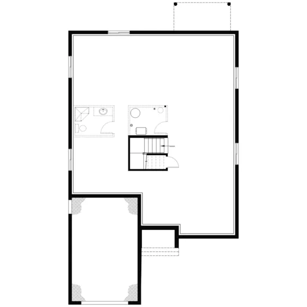 Craftsman House Plan Lower Level Floor - Gallina Pass Craftsman Home 032D-1025 - Shop House Plans and More