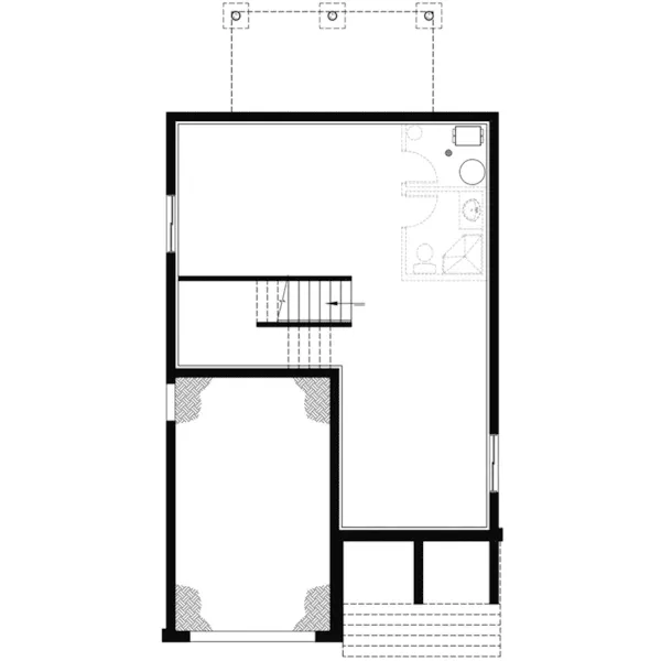 Prairie House Plan Lower Level Floor - Hera Modern Home 032D-1030 - Shop House Plans and More