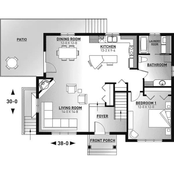 Mountain House Plan First Floor - Patton Peak Craftsman Home 032D-1033 - Shop House Plans and More